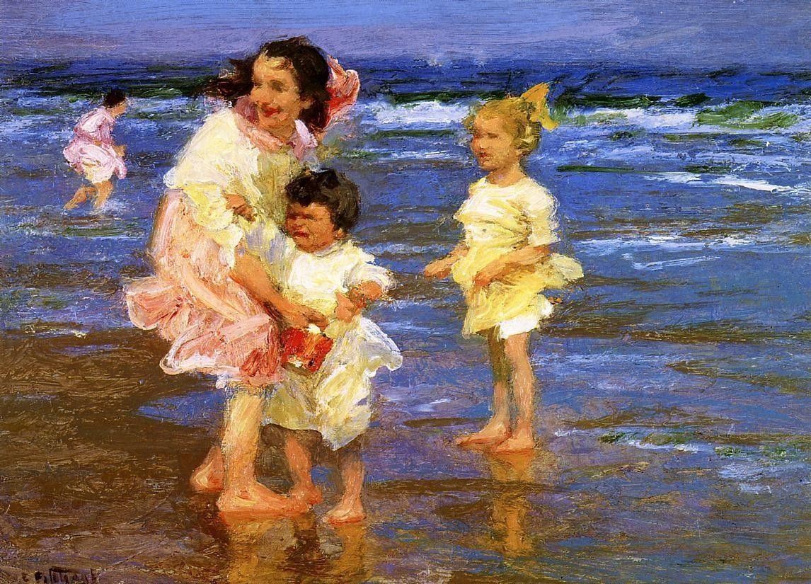 Edward Henry Potthast Cold Feet Painting 50 off ArtExpress.ws